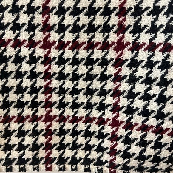 Zara Basic cream red black Houndstooth Faux Suede Camisole Tank Top L preppy - Picture 11 of 14